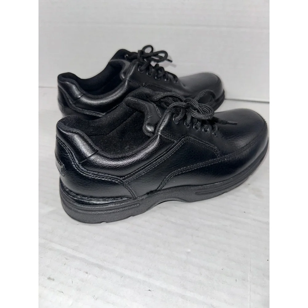 Rockport Mens 8.5 XW Black Leather‎ Walking Shoes Lace Up Padded Collar RP7210